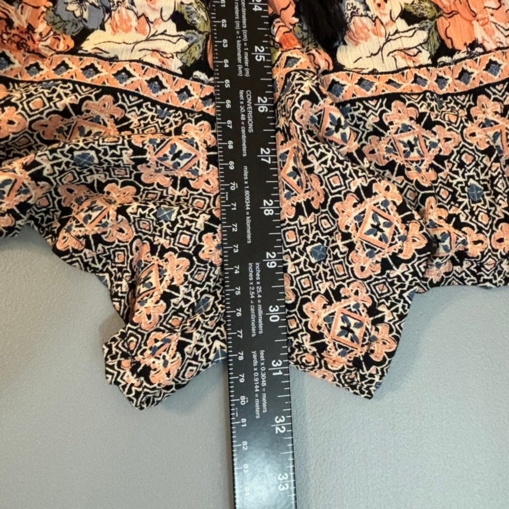 Angie Festival Floral Romper Crochet Lace Trim‎ Bell Sleeve Off Shoulder M Boho - Picture 15 of 16